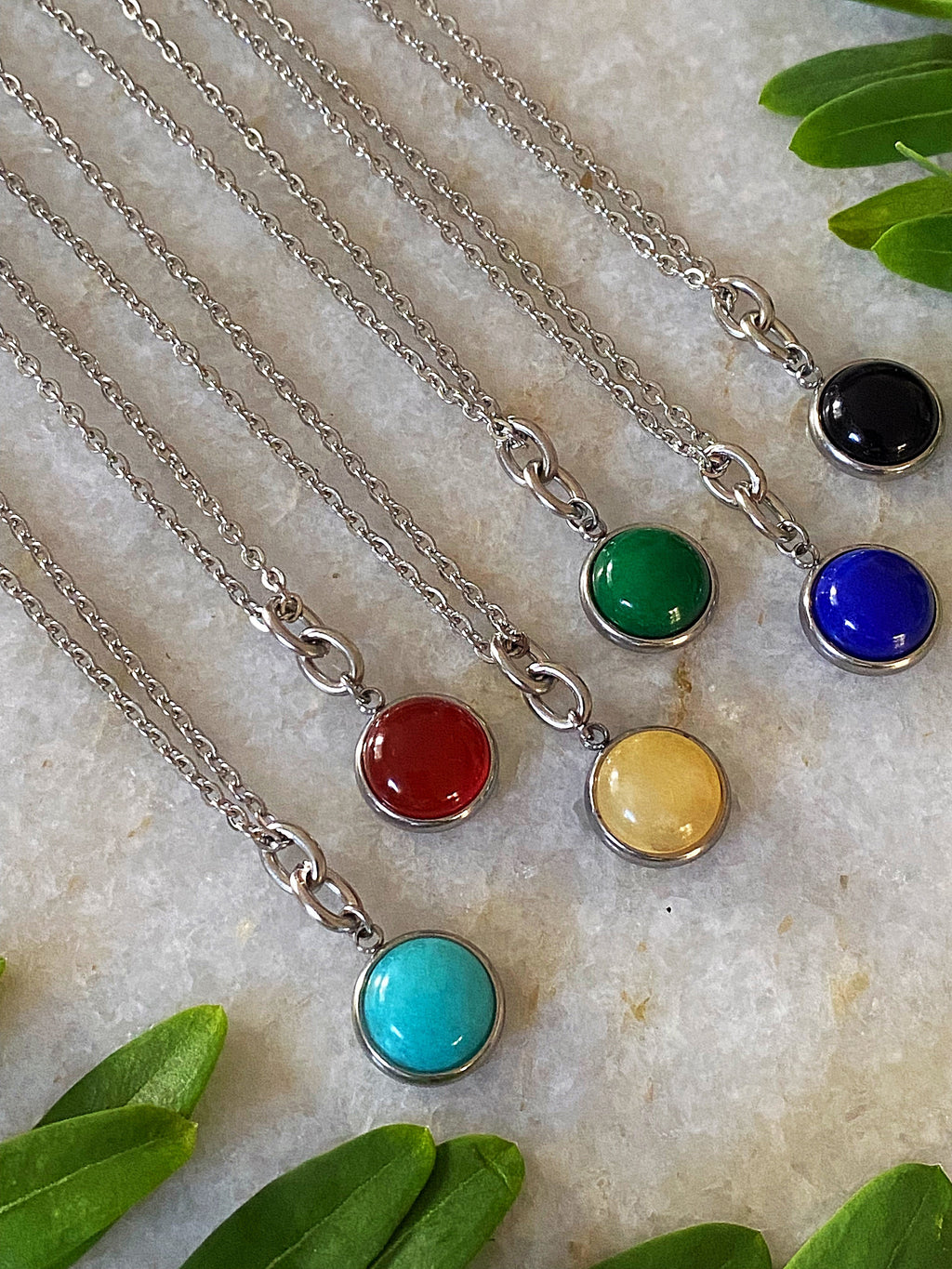 Custom Jade Stone Necklace | Stainless Steel Pendant Necklace