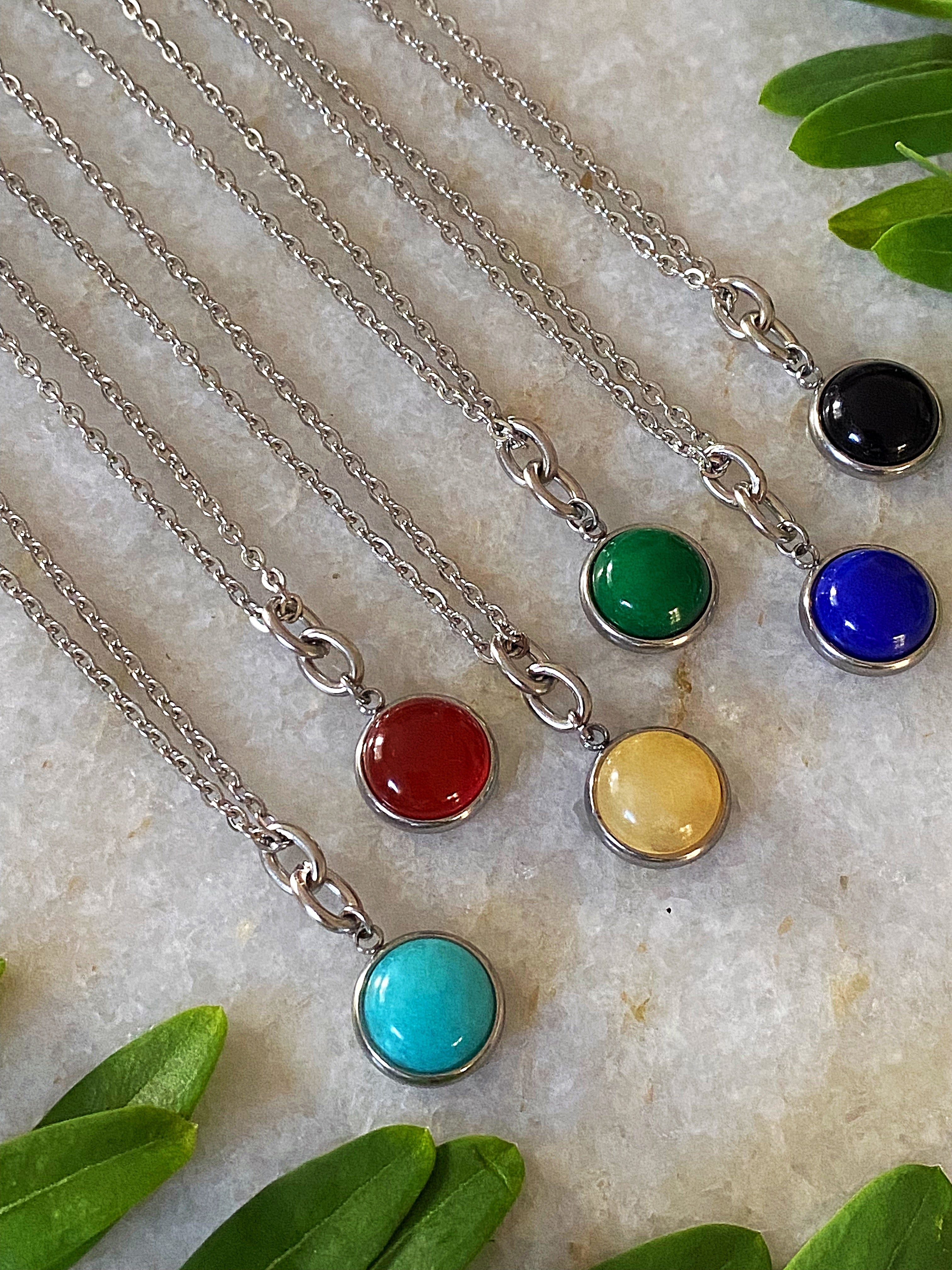 Custom Jade Stone Necklace | Stainless Steel Pendant Necklace