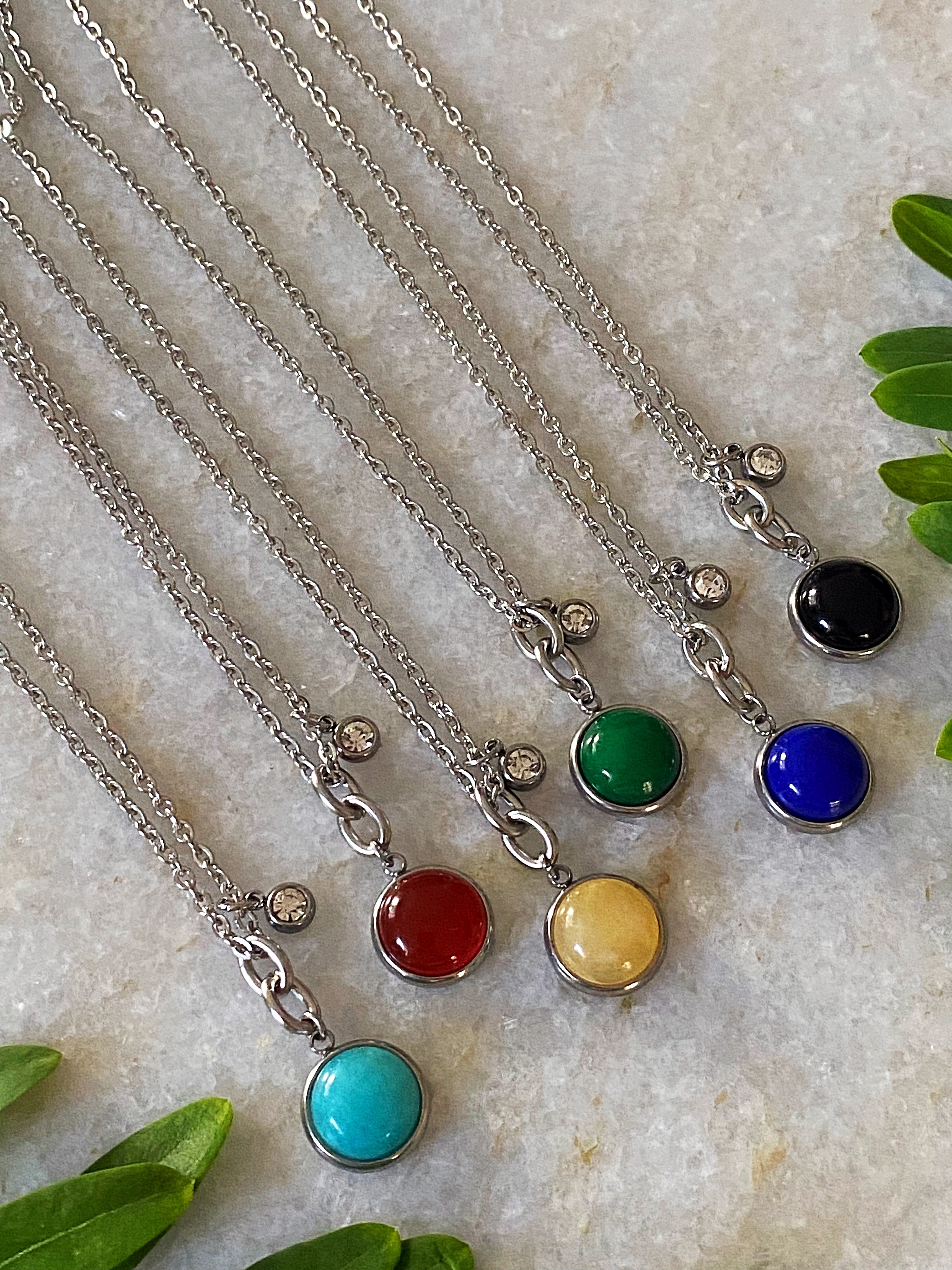 Custom Jade Stone Necklace | Stainless Steel Pendant Necklace