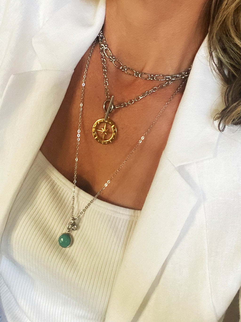 Custom Jade Stone Necklace | Stainless Steel Pendant Necklace