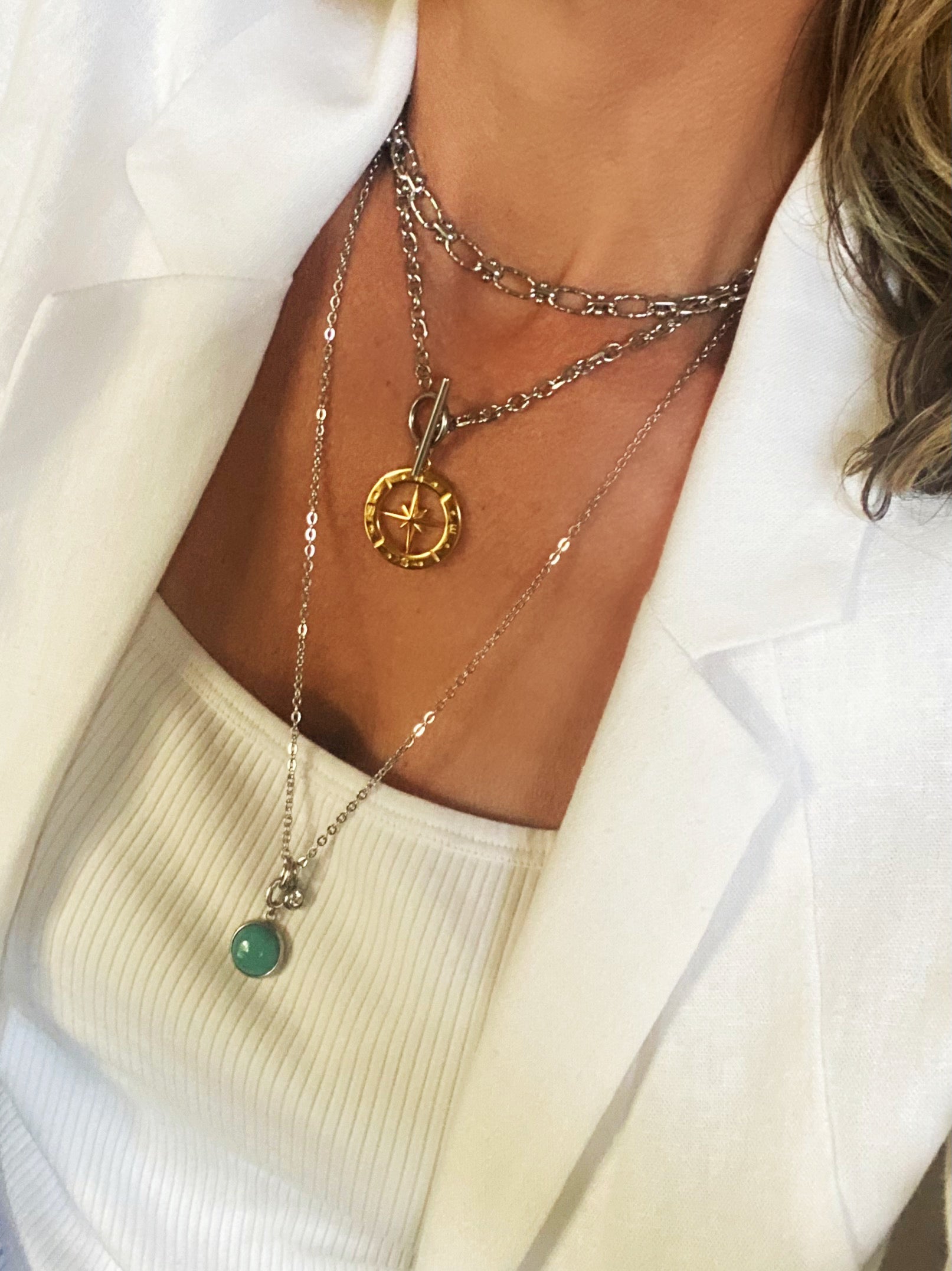 Custom Jade Stone Necklace | Stainless Steel Pendant Necklace