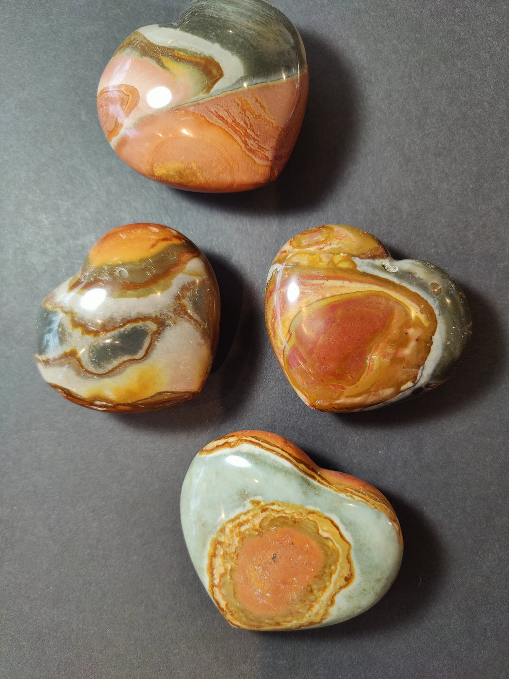 Polychrome Jasper Heart, Polished Desert Jasper Carving - Madagascar
