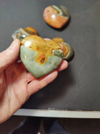 Polychrome Jasper Heart, Polished Desert Jasper Carving - Madagascar