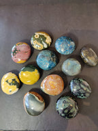 Palm Stone, Polished Ocean Jasper, Apatite, Kambaba, Polychrome or Labradorite - Madagascar