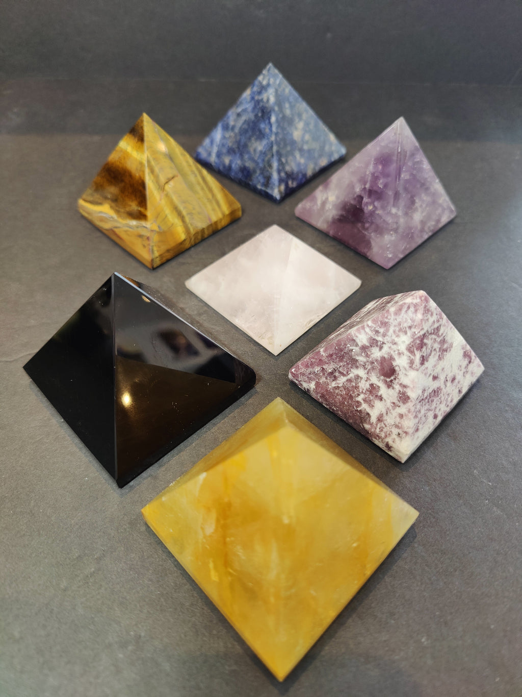 Gemstone Pyramid, Polished Crystal Pyramid in Assorted Stones - Brazil