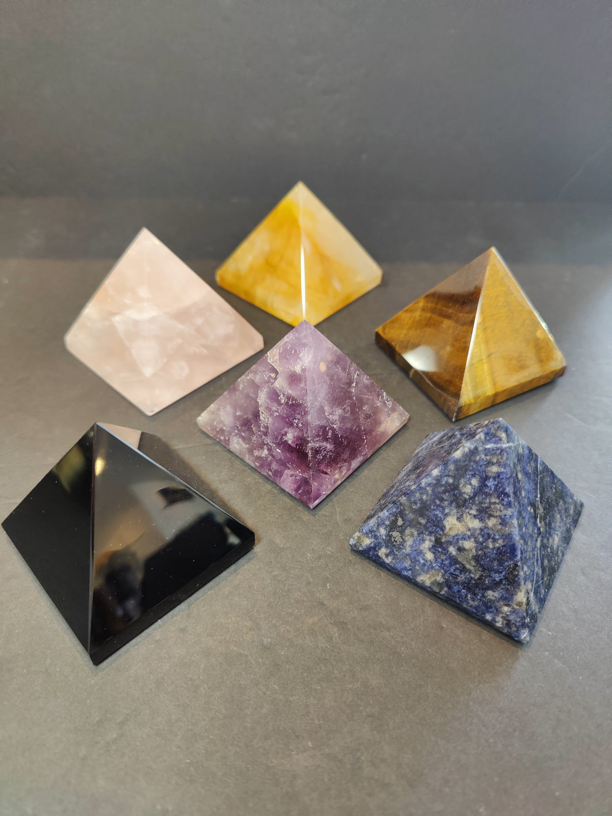 Gemstone Pyramid, Polished Crystal Pyramid in Assorted Stones - Brazil
