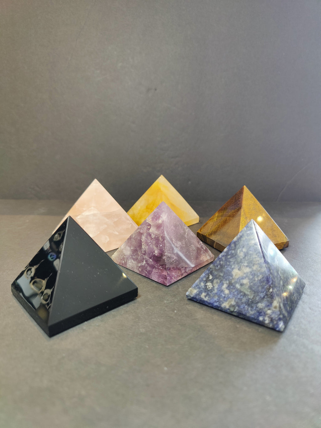 Gemstone Pyramid, Polished Crystal Pyramid in Assorted Stones - Brazil