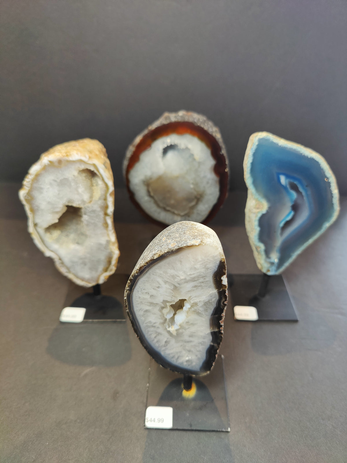 Polished Agate Geode on Metal Stand, Brazil