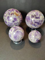 Amethyst Sphere, Polished Chevron Crystal Ball, 2.25–4.25 in — Brazil