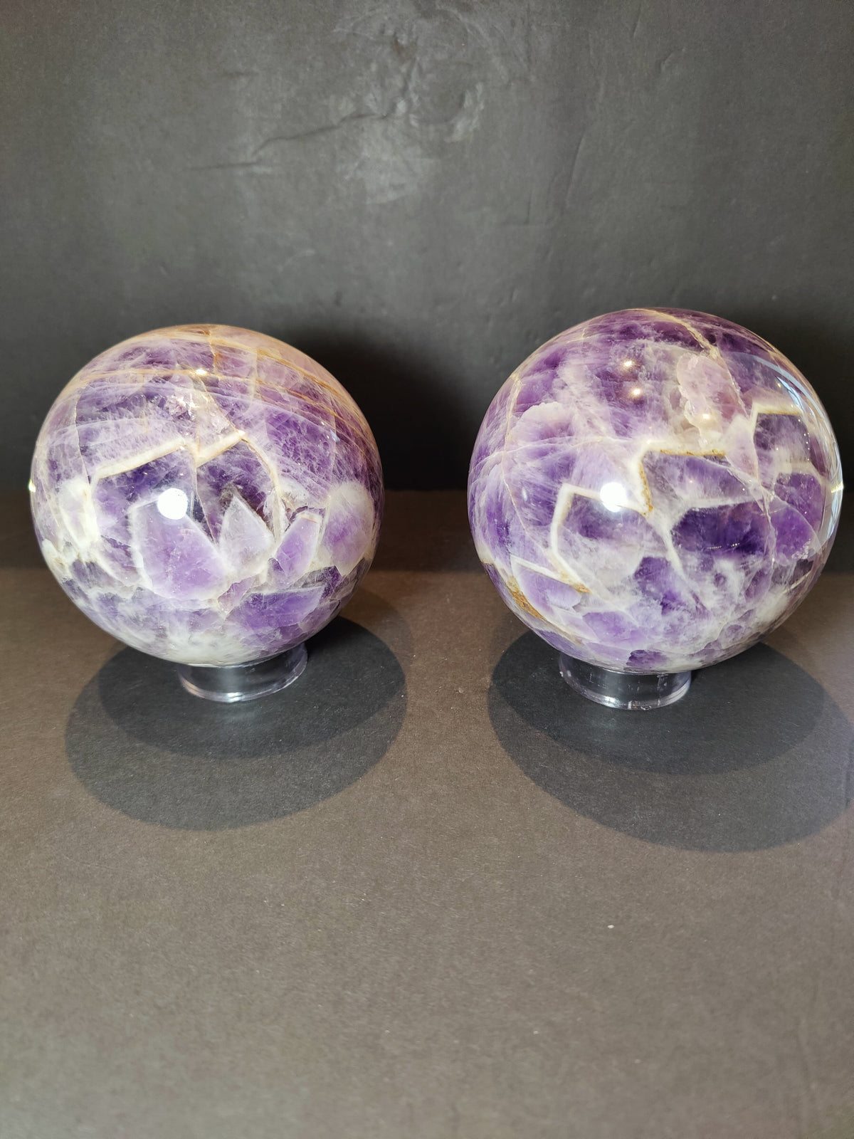 Amethyst Sphere, Polished Chevron Crystal Ball, 2.25–4.25 in — Brazil