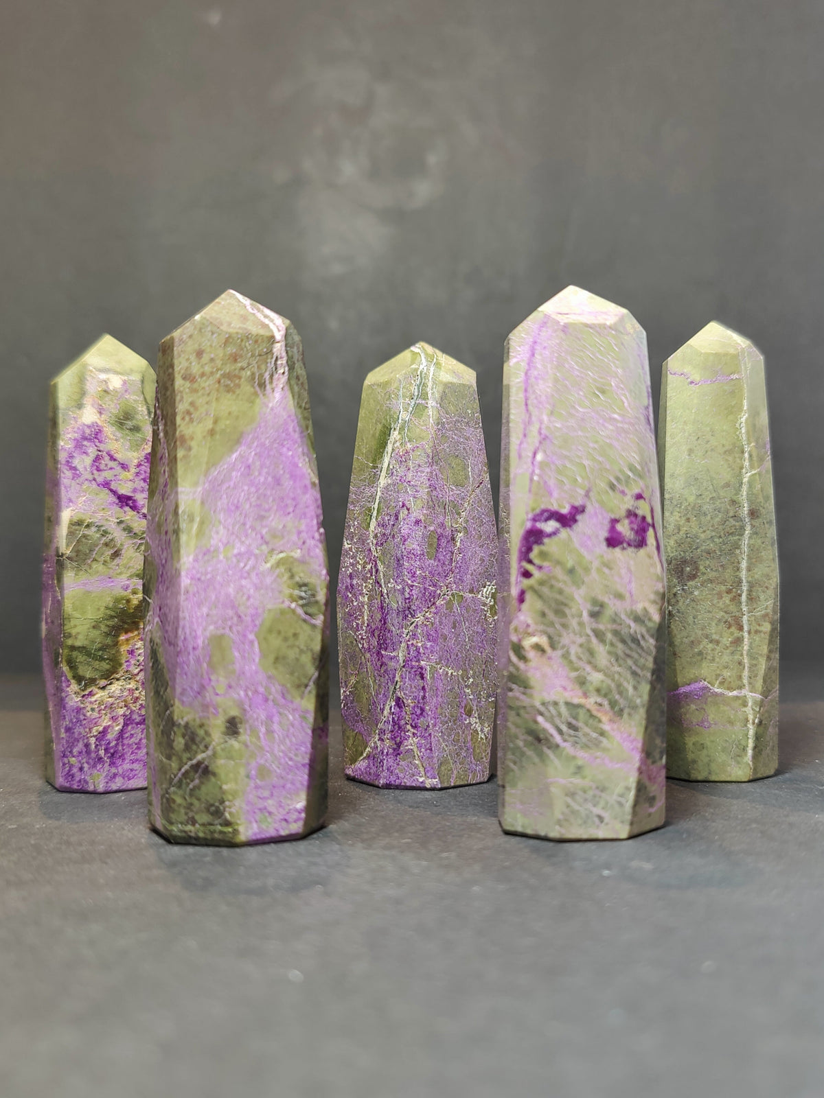 Atlantisite Tower, Polished Purple Stichtite in Green Serpentine - Tasmania