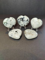 Moonstone Heart or Palm Stone, Polished White Moonstone - Brazil