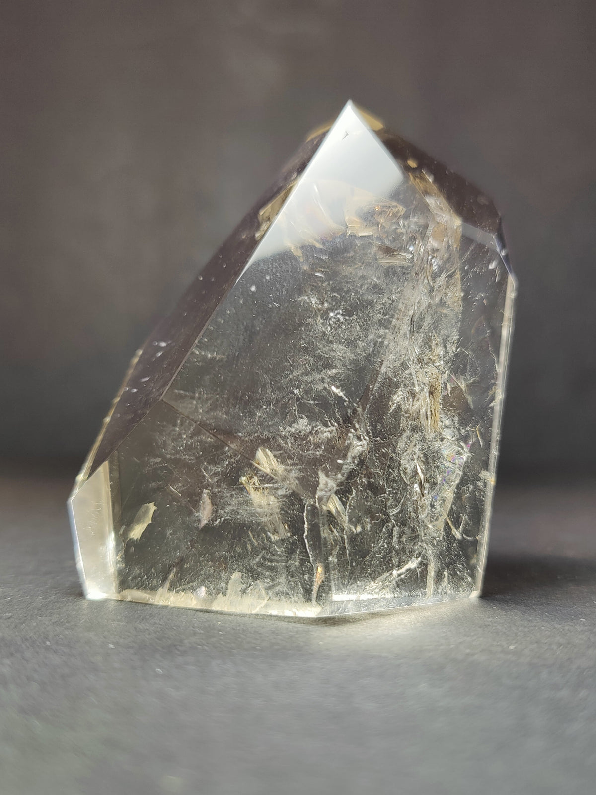 Smoky & Clear Quartz Freeform, Polished Crystal Sculpture - Brazil, One of a Kind