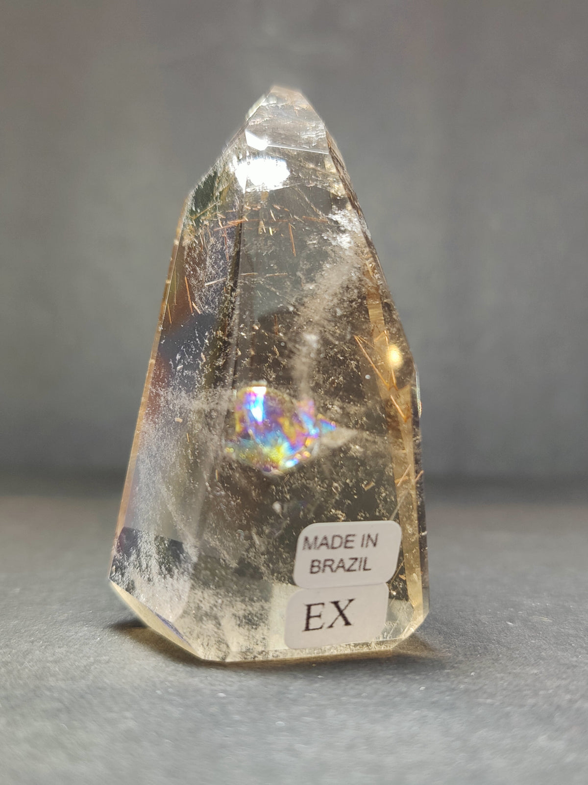 Smoky & Clear Quartz Freeform, Polished Crystal Sculpture - Brazil, One of a Kind