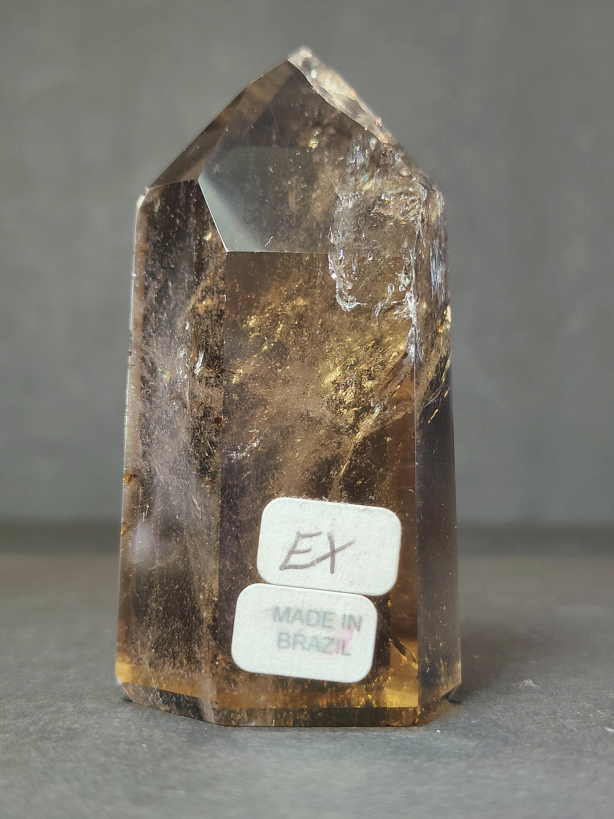 Smoky & Clear Quartz Freeform, Polished Crystal Sculpture - Brazil, One of a Kind