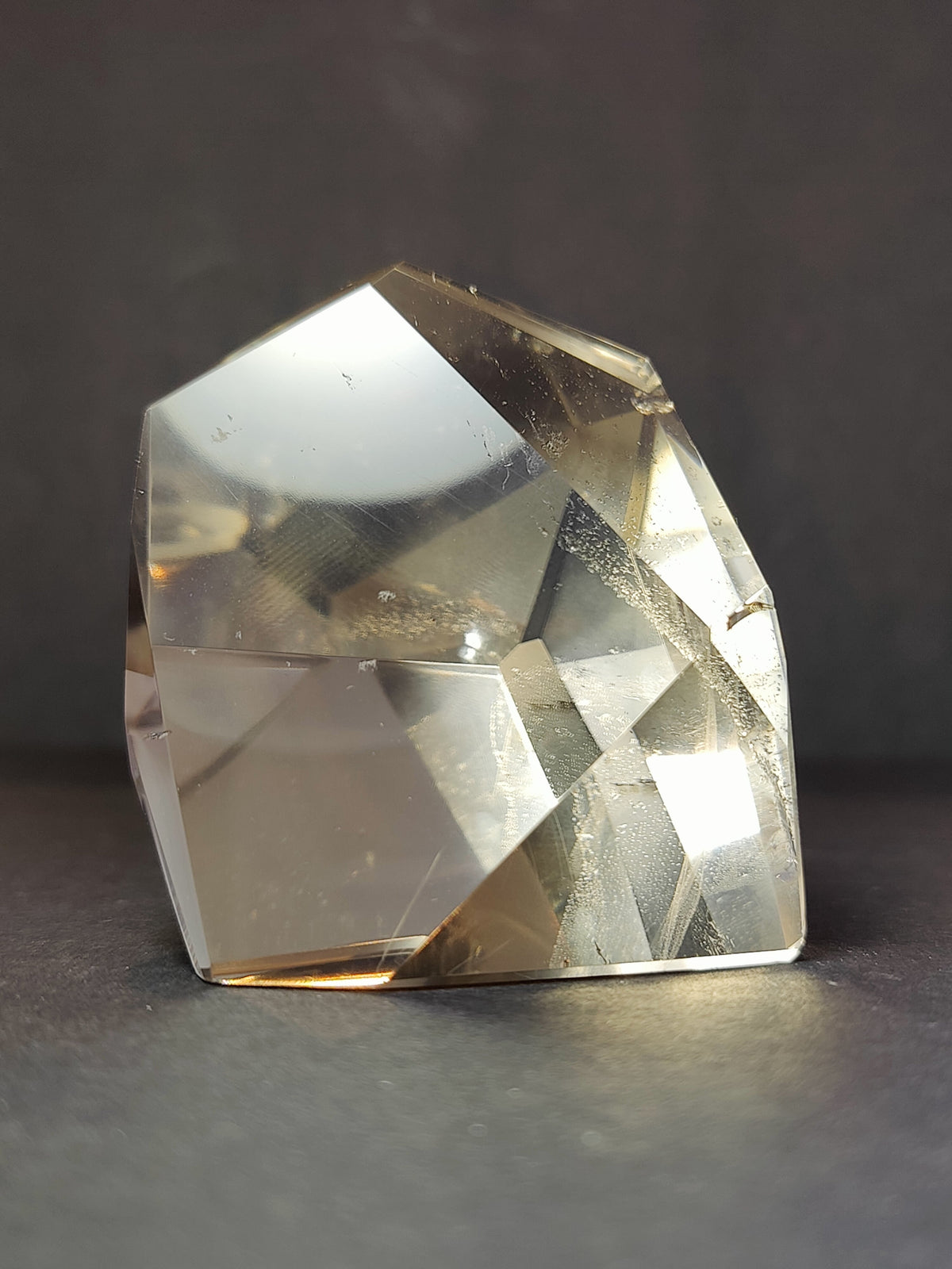 Smoky & Clear Quartz Freeform, Polished Crystal Sculpture - Brazil, One of a Kind