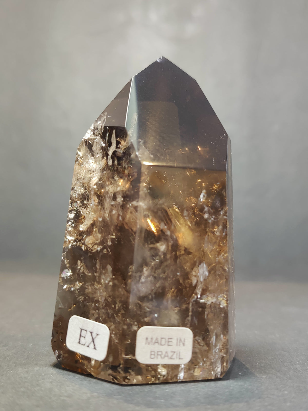 Smoky & Clear Quartz Freeform, Polished Crystal Sculpture - Brazil, One of a Kind