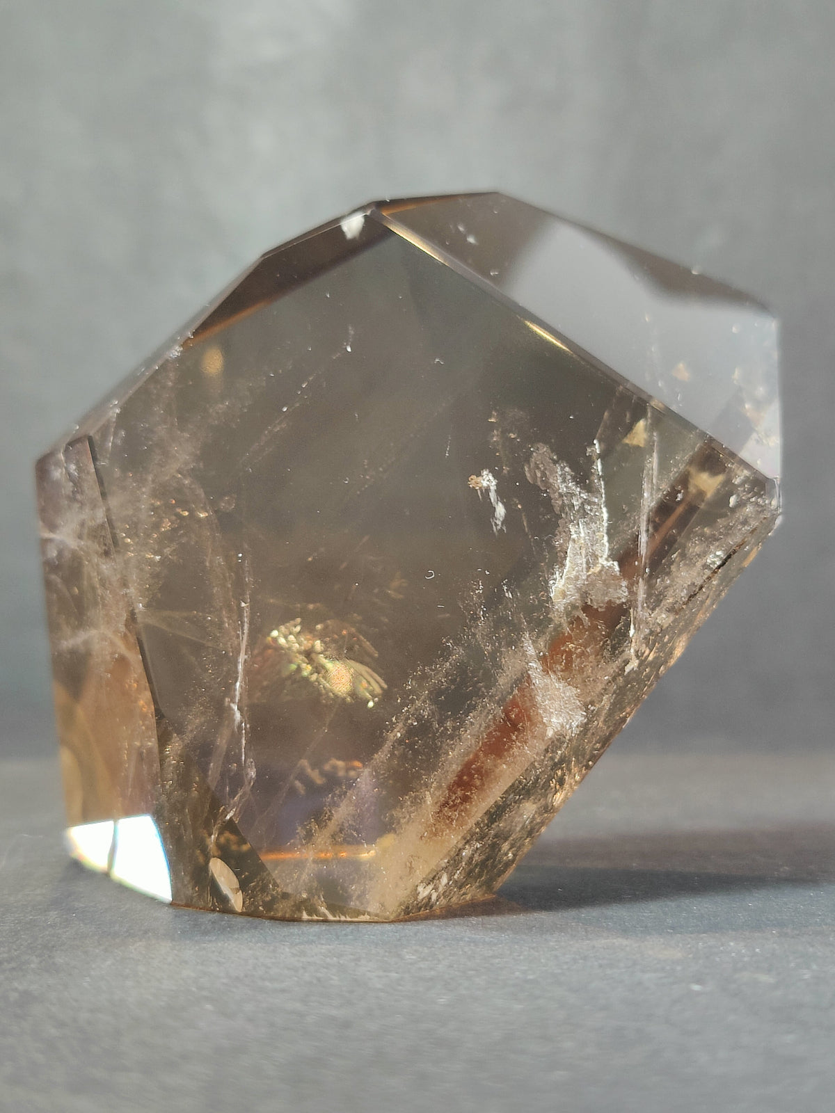 Smoky & Clear Quartz Freeform, Polished Crystal Sculpture - Brazil, One of a Kind