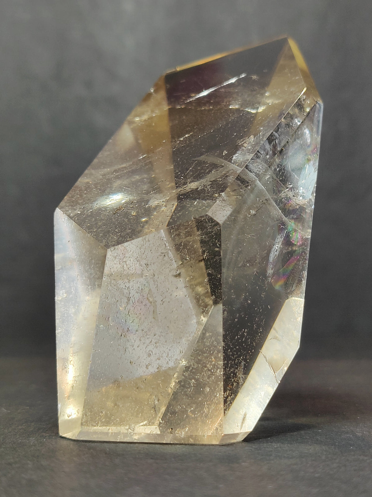 Smoky & Clear Quartz Freeform, Polished Crystal Sculpture - Brazil, One of a Kind