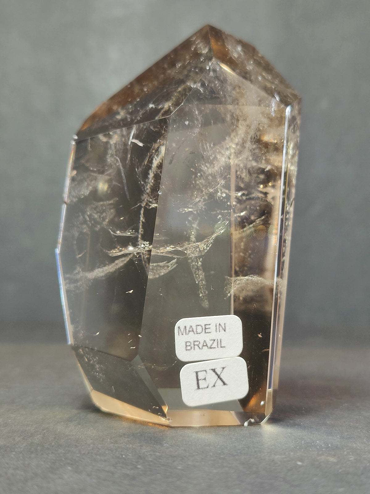 Smoky & Clear Quartz Freeform, Polished Crystal Sculpture - Brazil, One of a Kind