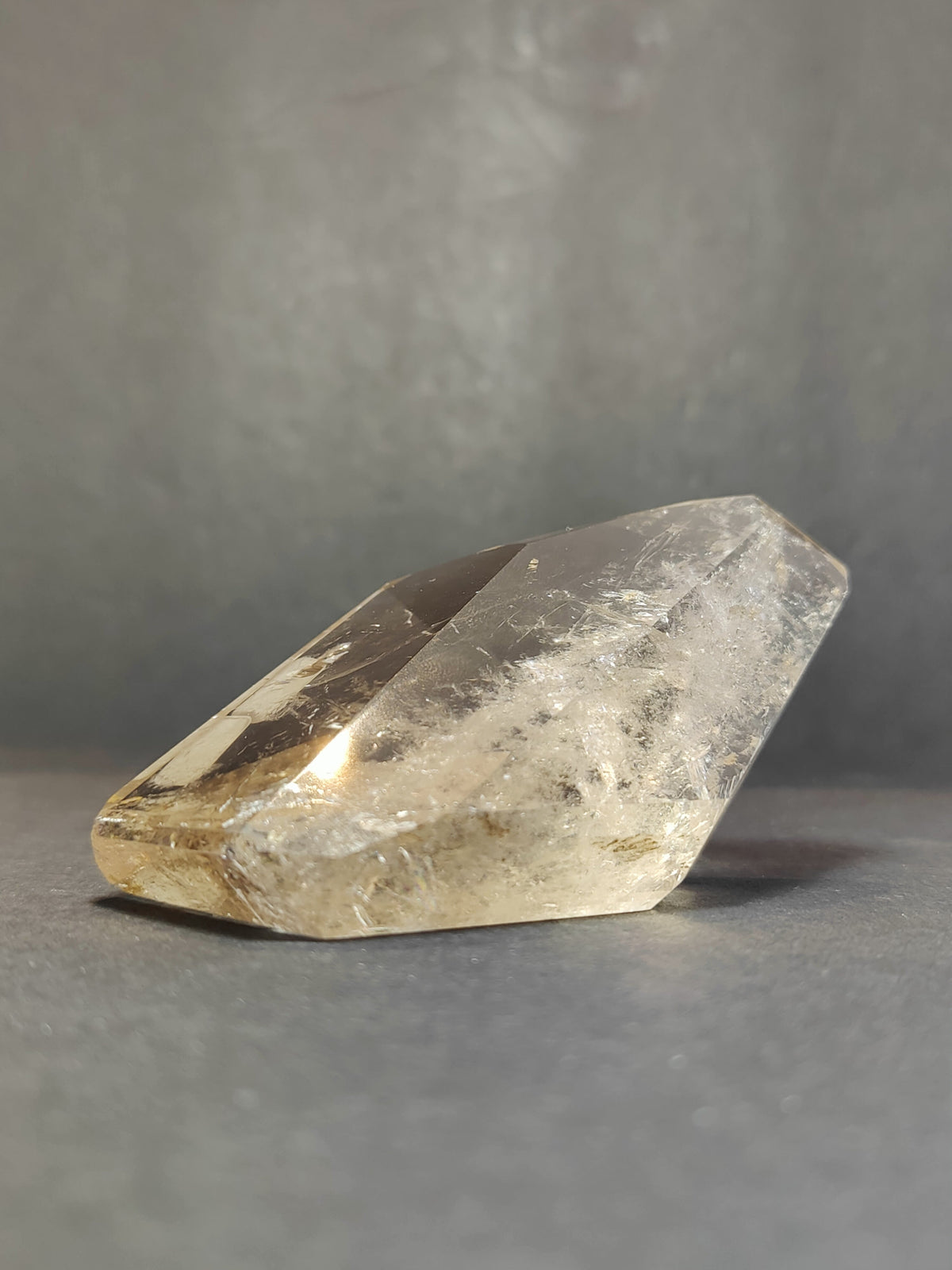 Smoky & Clear Quartz Freeform, Polished Crystal Sculpture - Brazil, One of a Kind