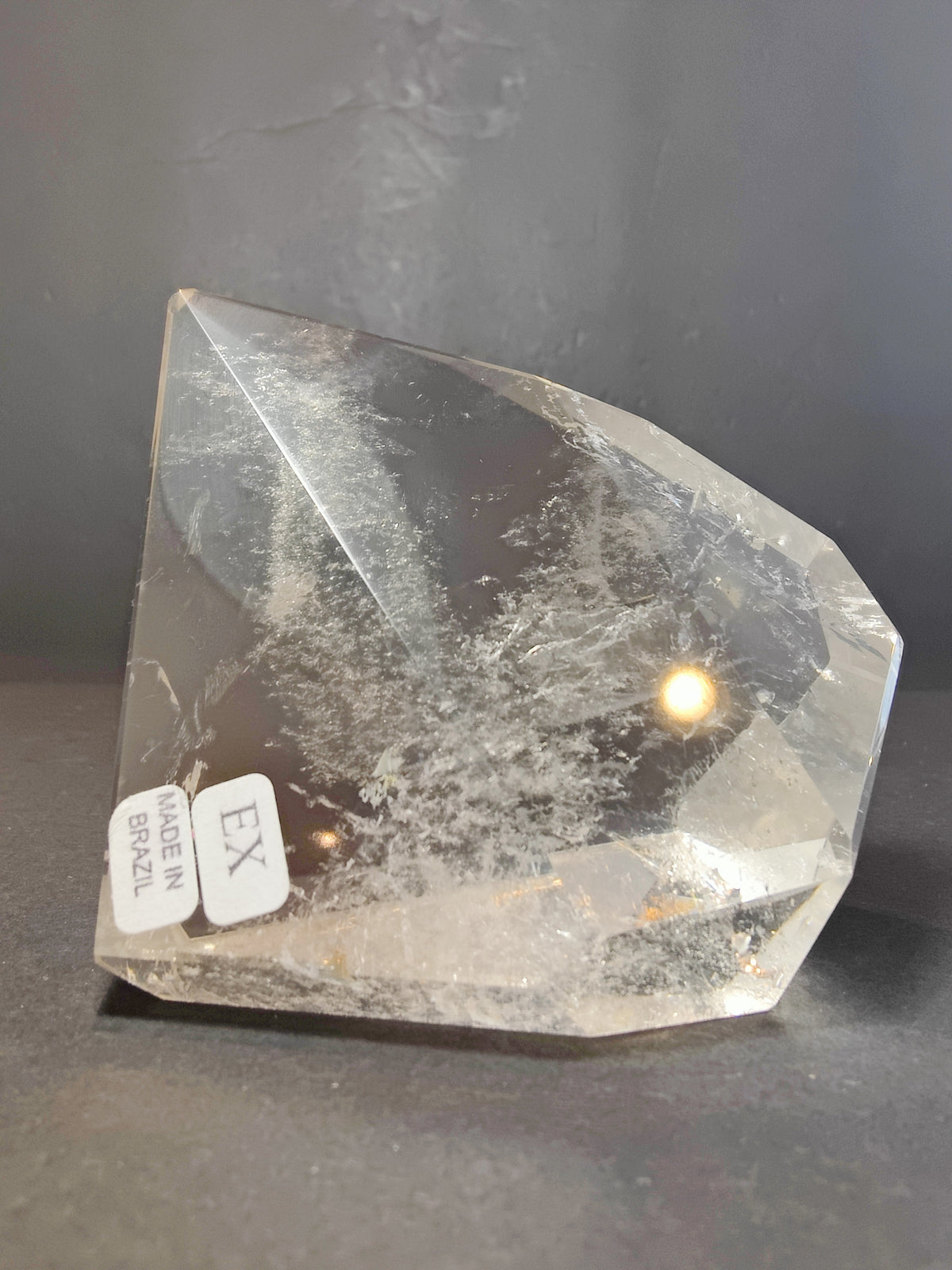Smoky & Clear Quartz Freeform, Polished Crystal Sculpture - Brazil, One of a Kind