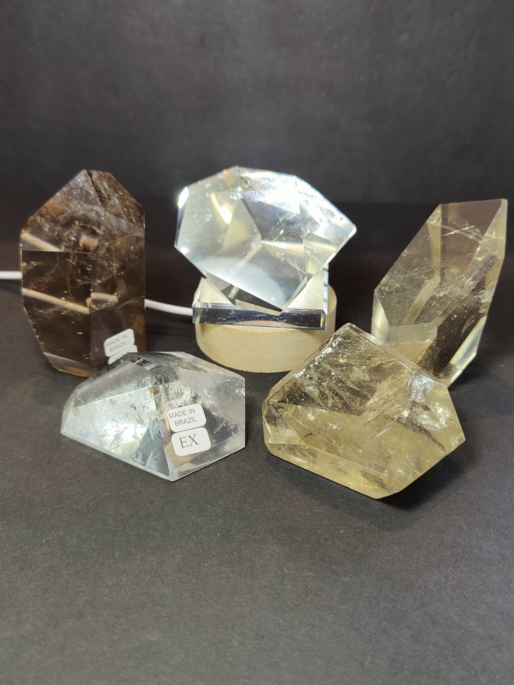 Smoky & Clear Quartz Freeform, Polished Crystal Sculpture - Brazil, One of a Kind