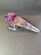 Amethyst Scepter Wand with Metal Display Stand — Polished Brazilian Amethyst