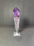 Amethyst Scepter Wand with Metal Display Stand — Polished Brazilian Amethyst