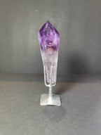 Amethyst Scepter Wand with Metal Display Stand — Polished Brazilian Amethyst