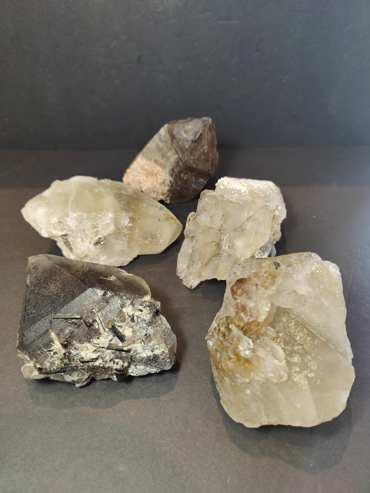 Smoky Quartz Elestial Points, Natural Raw Crystals - Brazil