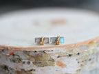 Labradorite Baguette Stud Earrings - Gold Filled, Silver or 14k Gold