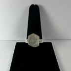 Raw Quartz Ring, Rough Crystal in Sterling Silver - US Size 10.5
