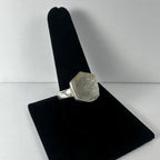 Raw Quartz Ring, Rough Crystal in Sterling Silver - US Size 10.5
