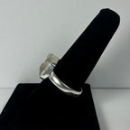 Raw Quartz Ring, Rough Crystal in Sterling Silver - US Size 10.5