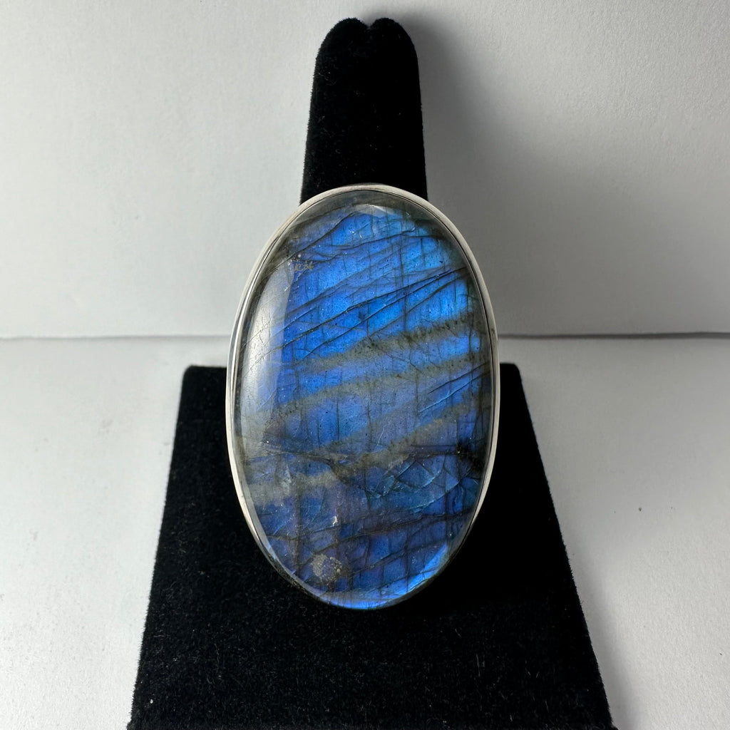 Labradorite Ring - Sterling Silver, Size 10.5