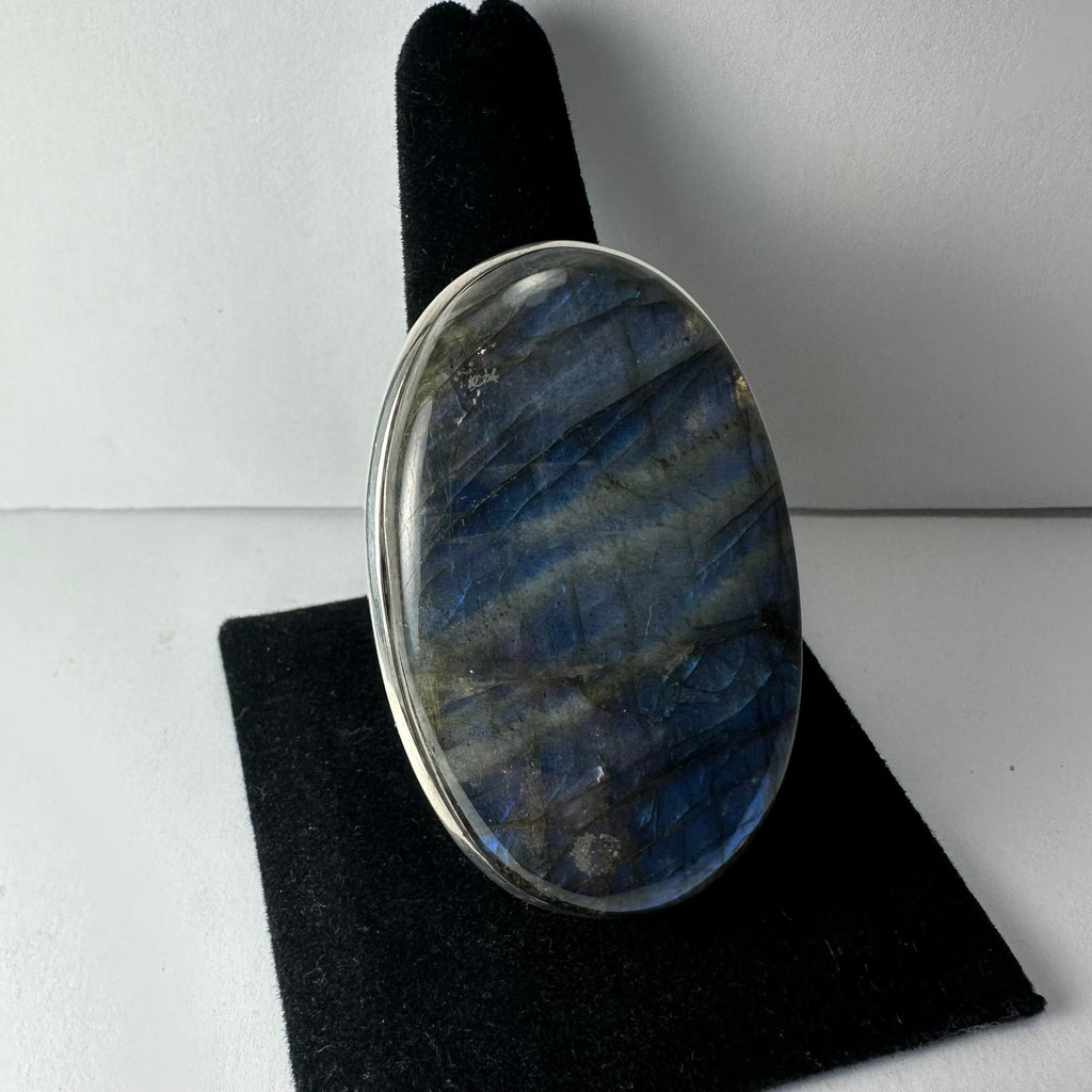 Labradorite Ring - Sterling Silver, Size 10.5