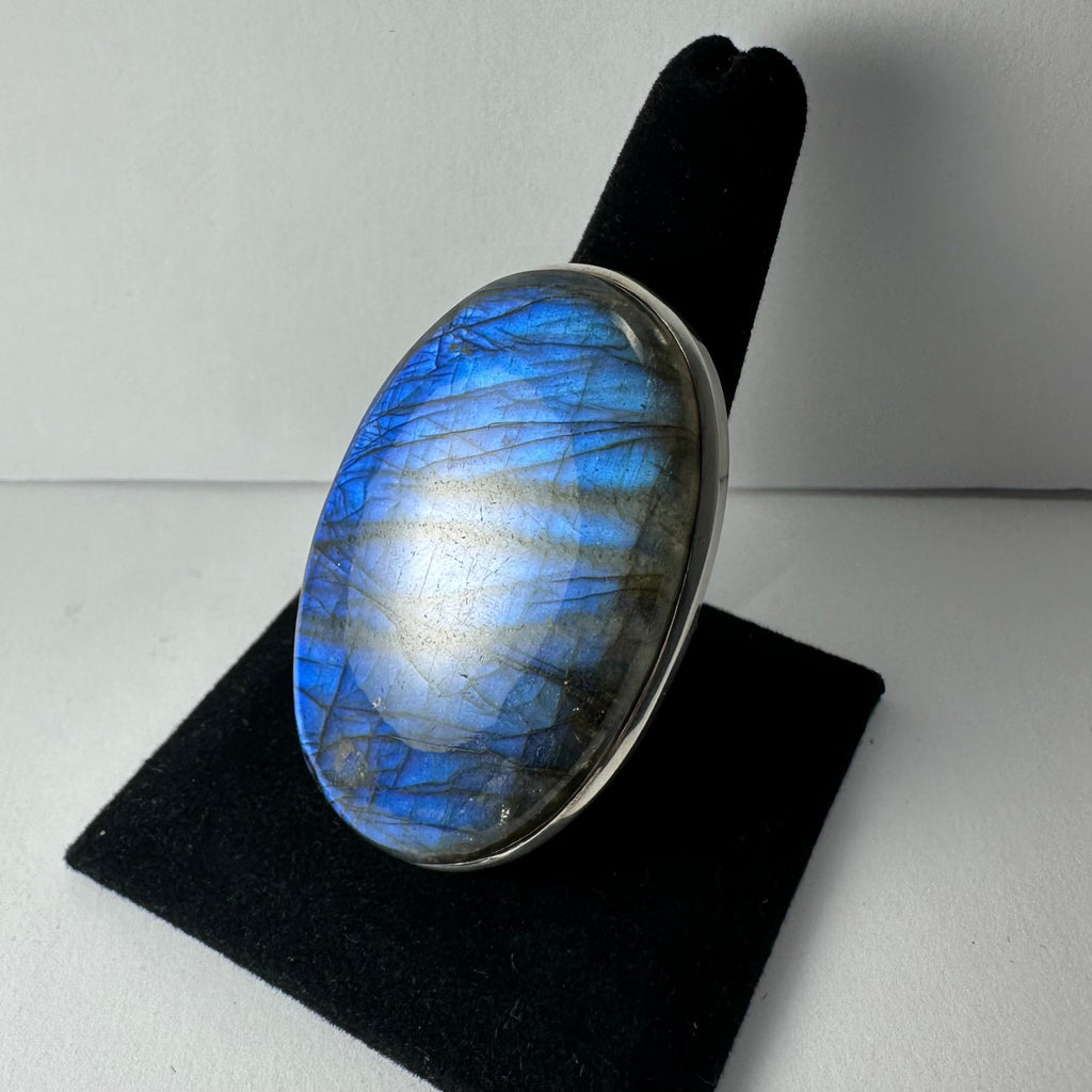 Labradorite Ring - Sterling Silver, Size 10.5