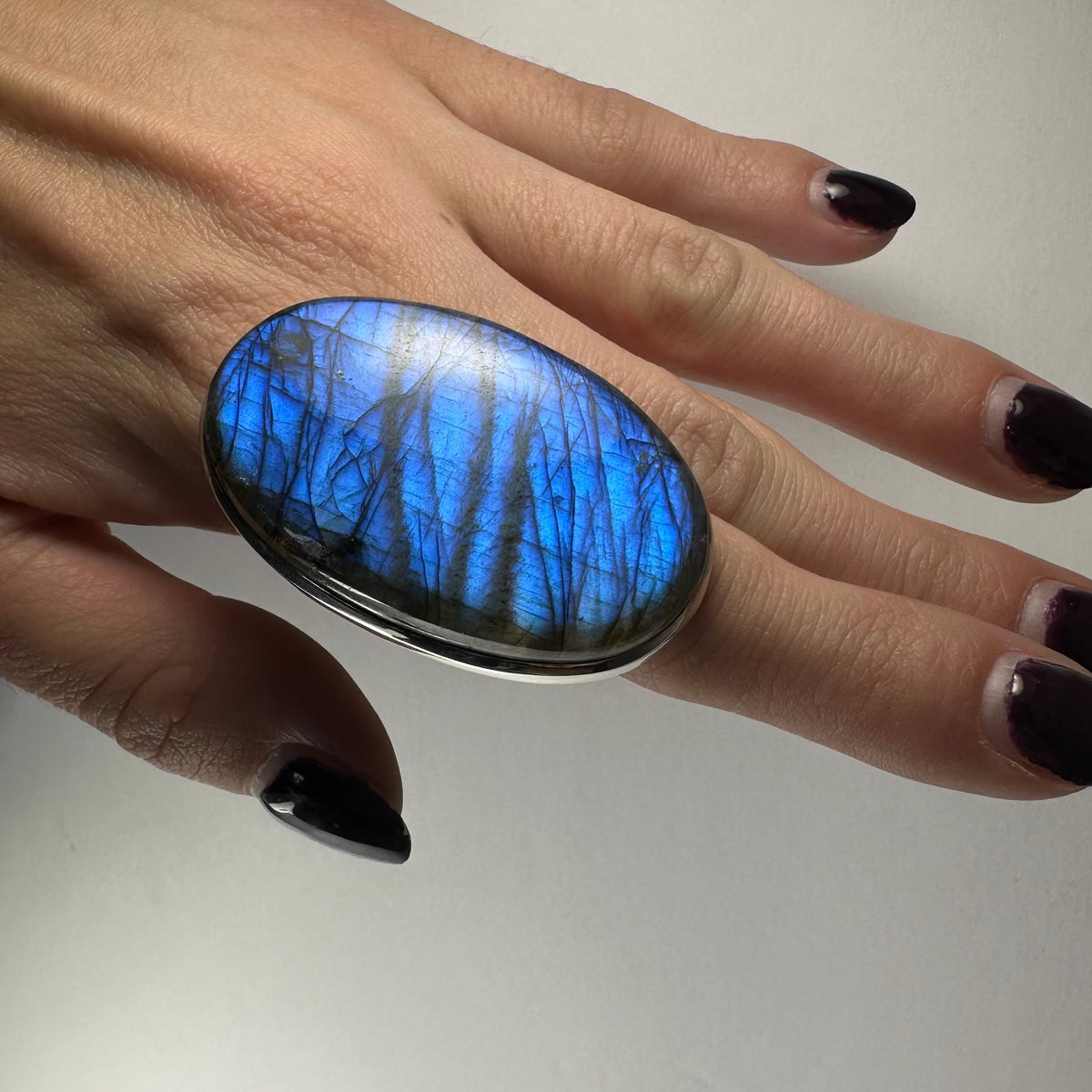 Labradorite Ring - Sterling Silver, Size 10.5