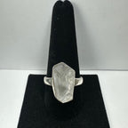 Raw Quartz Ring, Rough Crystal in Sterling Silver - US Size 11.5