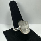 Raw Quartz Ring, Rough Crystal in Sterling Silver - US Size 11.5