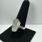 Raw Quartz Ring, Rough Crystal in Sterling Silver - US Size 11.5