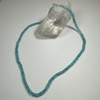 Blue Apatite Necklace, Natural Blue Gemstone Bead Strand, 18 in