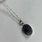Raw Amethyst Pendant, Dark Rough Crystal in Sterling Silver - Chain Sold Separately