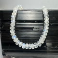 Moonstone Necklace, Rondelle Bead Strand on Sterling Silver Chain
