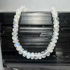 Moonstone Necklace, Rondelle Bead Strand on Sterling Silver Chain