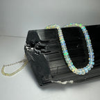 Ethiopian Opal Necklace, Welo Opal Bead Strand with Sterling Silver Clasp