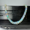 Ethiopian Opal Necklace, Welo Opal Bead Strand with Sterling Silver Clasp