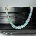 Ethiopian Opal Necklace, Welo Opal Bead Strand with Sterling Silver Clasp