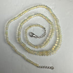 Ethiopian Opal Necklace, Welo Opal Bead Strand with Sterling Silver Clasp